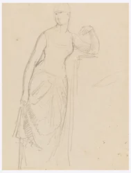 Zeichnung, Skizze für ein Porträt von Frau Bella Worsham, 1878