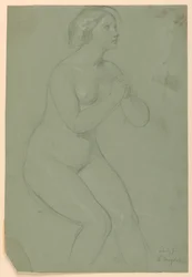 Studie eines weiblichen Aktes für "Eine Magdalena"