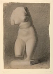 Weiblicher Torso von einem Gipsabdruck