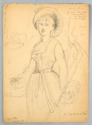 Skizze von Julia Wells für "My Cousin in Blue"