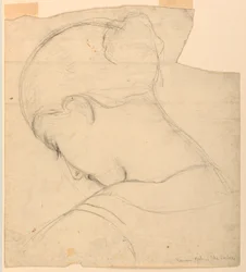 Studie für "Römisches Mädchen", Kopf einer Frau