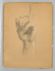 Studie der Hand eines Engels für "Mercy