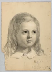 Studie eines Kinderkopfes für "Christiana und ihre Kinder"