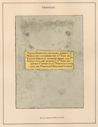 Messingplatteninschrift Thomas Priestly der Ältere und der Jüngere aus der Kirche von Hornsey