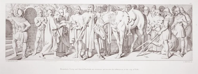 Inzwischen sind Tostig und Harold Hardrada siegreich und erhalten die Unterwerfung der Stadt York, aus 