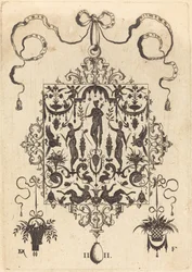 Großer Anhänger, drei nackte Frauen mit Zweigen in der Mitte