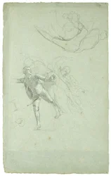 Studie für Die Belagerung von Gibraltar (Studie für eine Figur auf einer Kanone im Langboot), 1785-1786