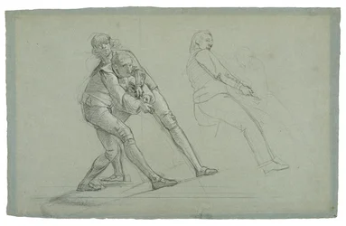 Studie für Die Belagerung von Gibraltar (Studie von Figuren, die an einem Seil ziehen), 1785-1786