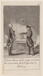 Blatt 9 zu den „Anekdoten und Charakterzügen Friedrichs des zweyten, Königs von Preussen“