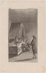 Clarisse sterbend im Himmelbett