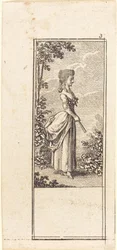 Mädchen mit Fächer, nach rechts blickend