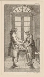 Herr v. G. gibt dem Alten die Hand