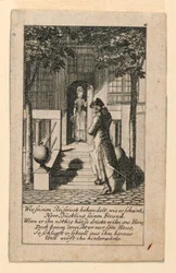 Der heuchlerische Freund, Illustration für "Königl: Grosbrit [anische] Genealogischer Kalender auf das 1780 Jahr Lauenberg bei J.G. Berenberg"