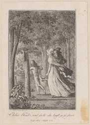 Walter, Luise und Karl treffen im Wald auf einen landenden Kahn
