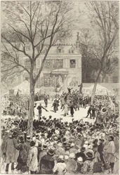 Manifestation populaire du 27 Février pour fêter le 80e anniversaire von Victor Hugo, 1881
