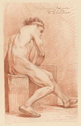 Sitzender männlicher Akt, von der Seite gesehen (2. Preis 1772)