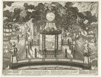 Feuerwerk auf dem Hofvijver zur Feier des Sieges bei Vigo, 1702