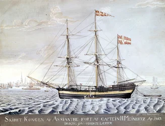 Schiff „Königin von Asien“ 1803. Maritimes Museum von Elsinor, Dänemark