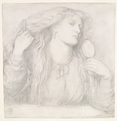 Frau, die sich die Haare kämmt, Fanny Cornforth