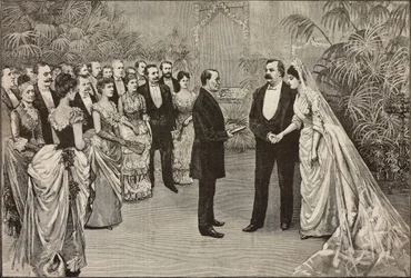 Hochzeit des amerikanischen Präsidenten Grover Cleveland und Frances Folsom, 2. Juni, Washington, USA