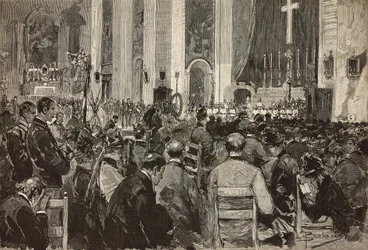 Trauerfeier für die Toten in Dogali in der Kirche Sant