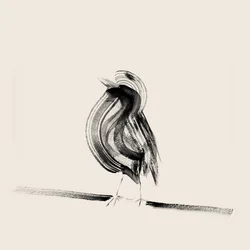 Eleganter Tinten-Vogel