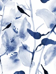 Aquarell Indigo Blüten