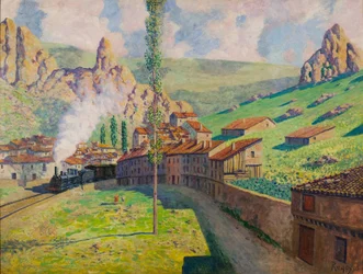 Pancorbo: Vorbeifahrender Zug