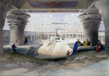 Tempel von Edfu, Gravur nach einer Zeichnung von David Roberts (1796-1864), aus Ägypten und Nubien