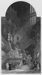 Innenraum der Kathedrale von Burgos, nach dem Bild in der Vernon-Galerie