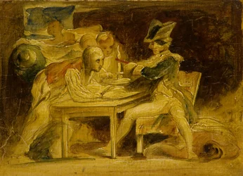 Nelson versiegelt Depeschen vor Kopenhagen, um 1835