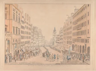 Blick auf die High Street von Edinburgh und den Kommissar