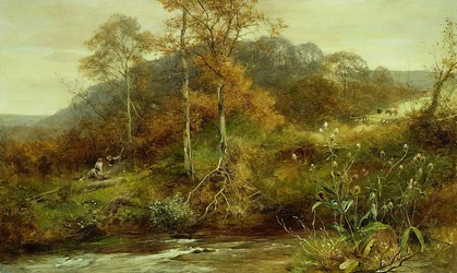 Herbstliche Flusslandschaft, Der Bach