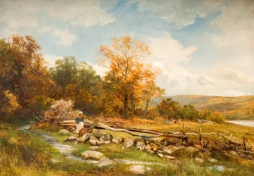 Gezeitenzaun am Fluss Conwy in Bachlediog, 1891