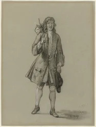 Ferdinand Huyck kehrt aus der Fremde zurück. Illustration für das gleichnamige Buch von Jacob van Lennep