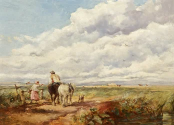 Landschaft mit Heuarbeitern