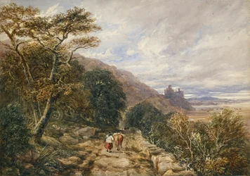 Landweg zum Harlech Castle, 1842