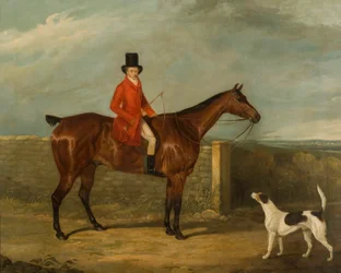 John Hall Kent in Jagdkleidung auf einem Pferd sitzend, 1825