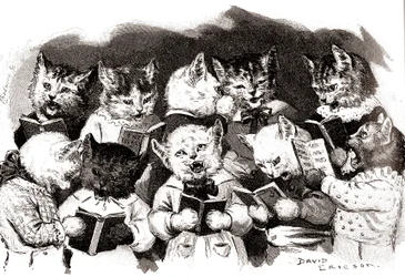 Singender Katzenchor, frühes 20. Jahrhundert (Illustration)