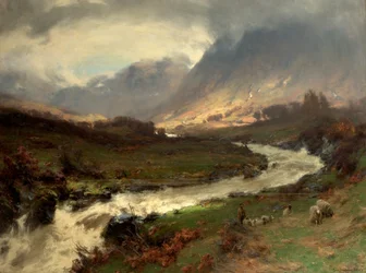 Eine Pause im Sturm, Glen Lyon, Perthshire, Schottland