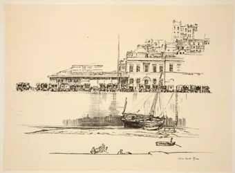Ein britisches Rotes Kreuz Depot in Boulogne, Illustration aus 