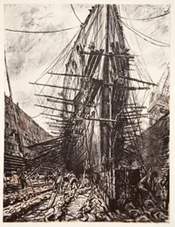 HMS Lion im Trockendock, Illustration aus 