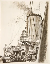 Auf einem Schlachtschiff: das Achterdeck, Illustration aus 