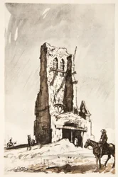 Der zerstörte Turm von Becordel Becourt, Illustration aus 