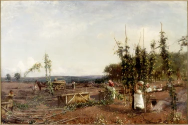 Mittagspause in den Hopfengärten, 1889