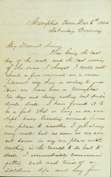 Brief von D. P. Grier, Memphis, Tenn., an Anna McKinney, 6. Dezember 1862