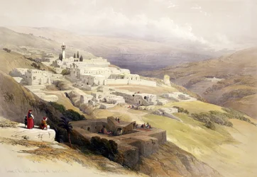 Kloster der Terra Santa, Nazareth, April 21. 1839, Tafel 30 aus Band I von „Das Heilige Land“, gestochen von Louis Haghe (1806-85), veröffentlicht 1842