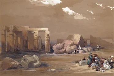 Fragmente der großen Kolosse im Memnonium, Theben, 1838