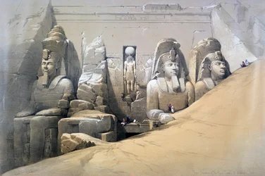 Vorderansicht des Großen Tempels von Abu Simbel, Nubien, 19. Jahrhundert