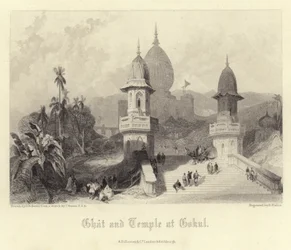Ghat und Tempel in Gokul